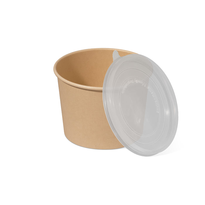 1,500ml Paper Round Container + Container Lid Combo